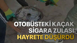 Otobüsteki kaçak sigara zulası hayrete düşürdü